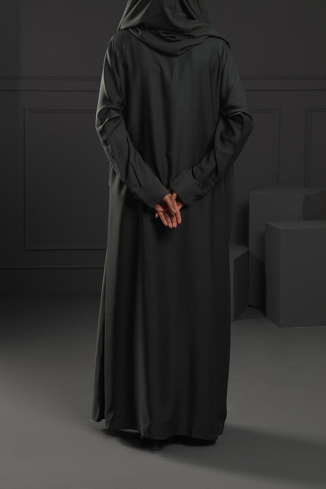 Abaya Emerald Green Silk-Fabric