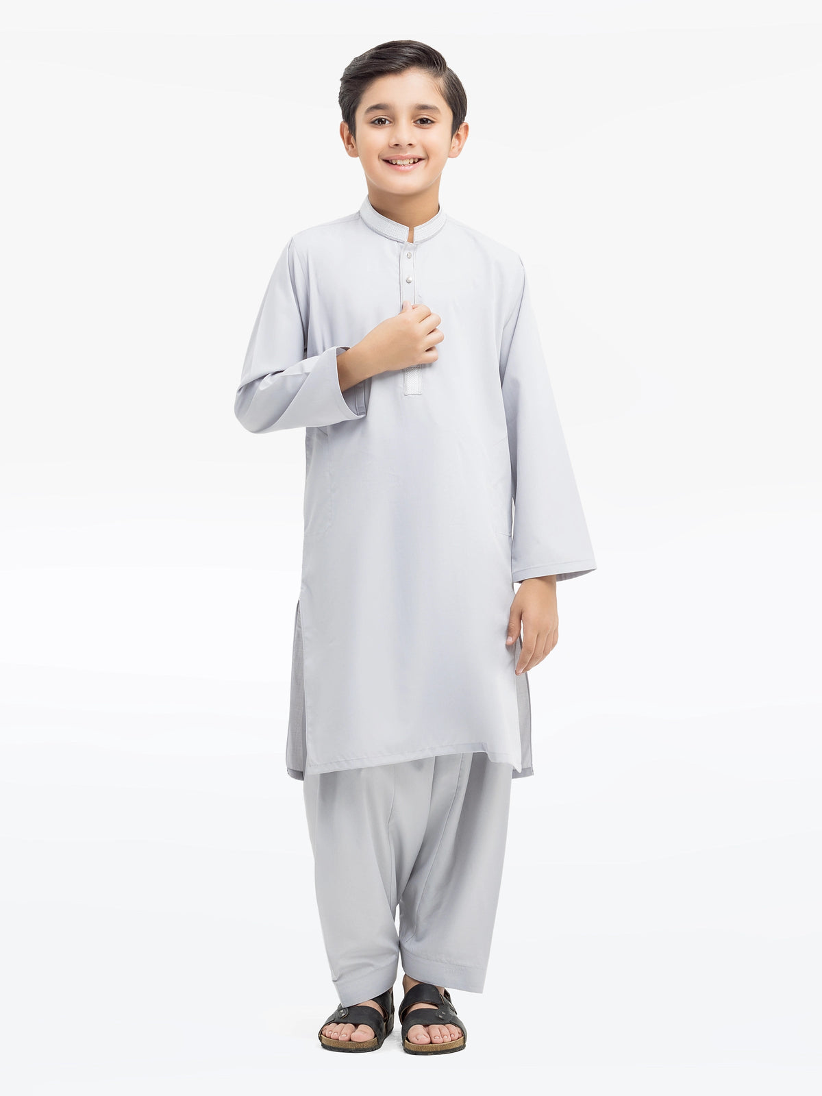 Boy's Ash Grey Kurta Shalwar