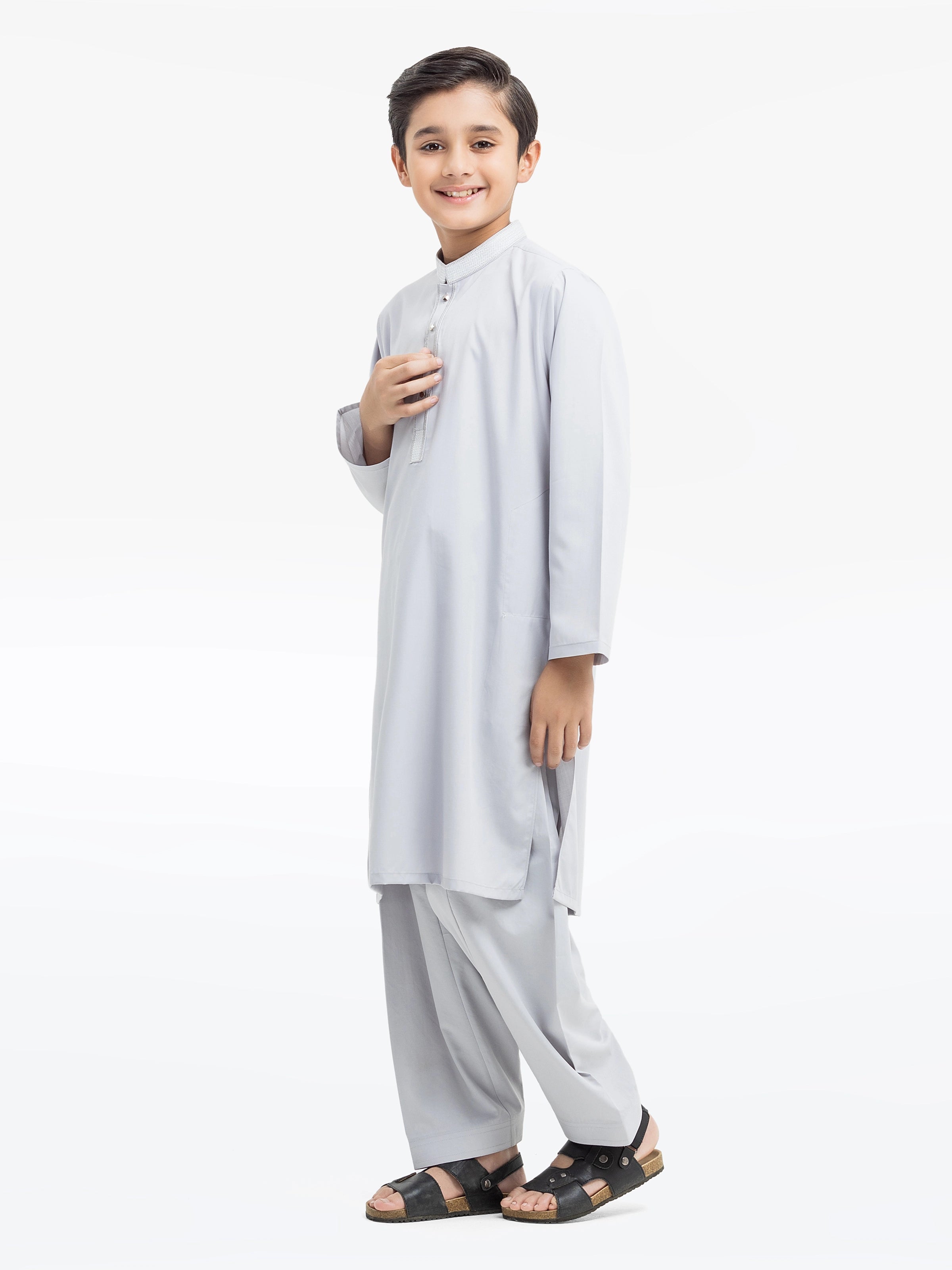 Boy's Ash Grey Kurta Shalwar