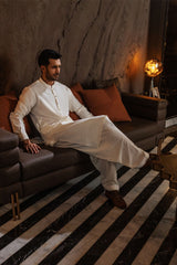Men Cream Shalwar Kameez