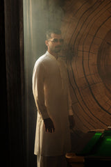 Men Off White Premium Kurta Shalwar