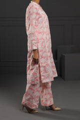 Coral floral Printed 2 Piece Suit