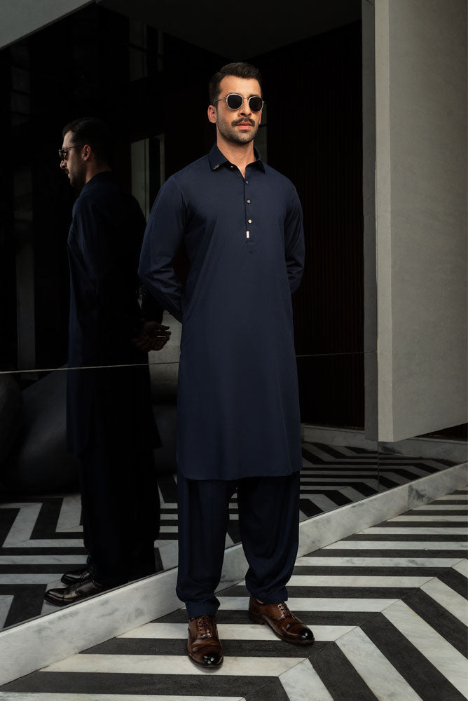 Men Navy Shalwar Kameez