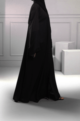 Abaya Black Mesh Silk-Fabric