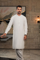 Men Off White Kurta Shalwar
