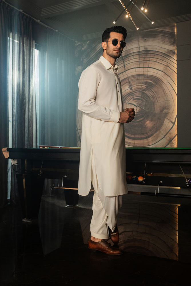 Men Luxury Cream Shalwar Kameez