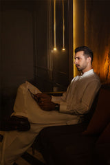 Men Off White Premium Kurta Shalwar
