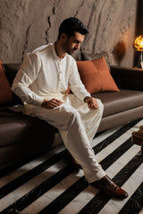 Men Cream Shalwar Kameez