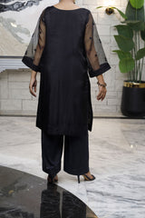 Dazzle Black 2 piece Suit Organza-Fabric