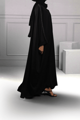 Abaya Black Jalbaab Emb Silk-Fabric
