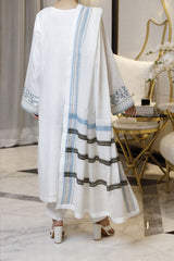 Azure Breeze 3pc Embroidered Dress Munar-Fabric