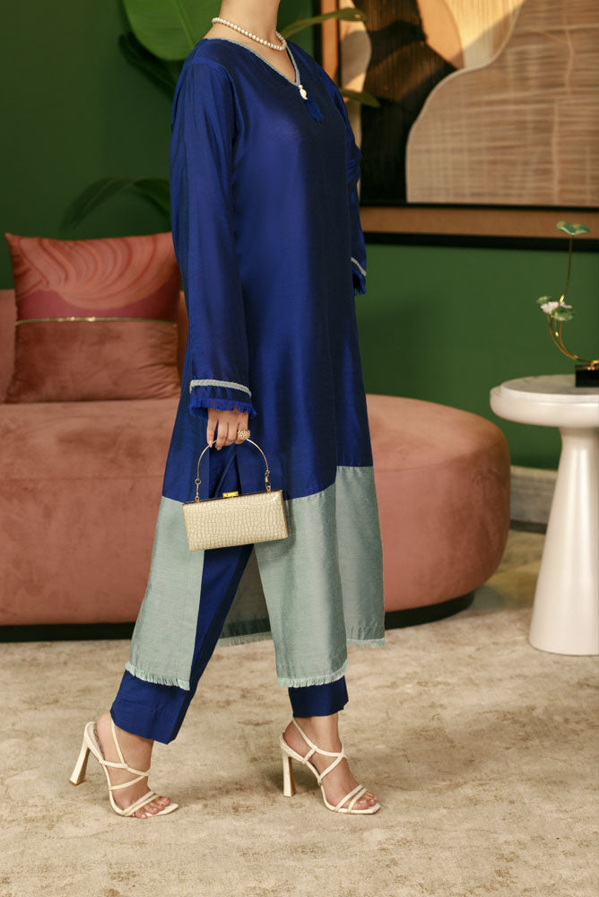 Cobalt Blue 2 Piece Suit Raw-Silk