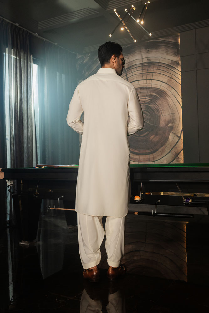 Men Luxury Cream Shalwar Kameez
