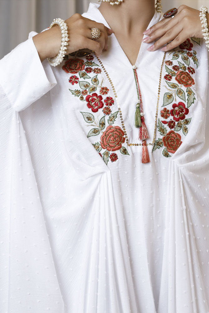 White Dove Embroidered Dress
