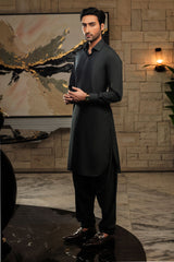 Men Bottle Green Premium Shalwar Kameez
