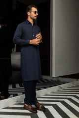 Men Navy Shalwar Kameez
