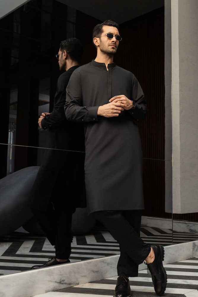 Men Black Kurta pajama
