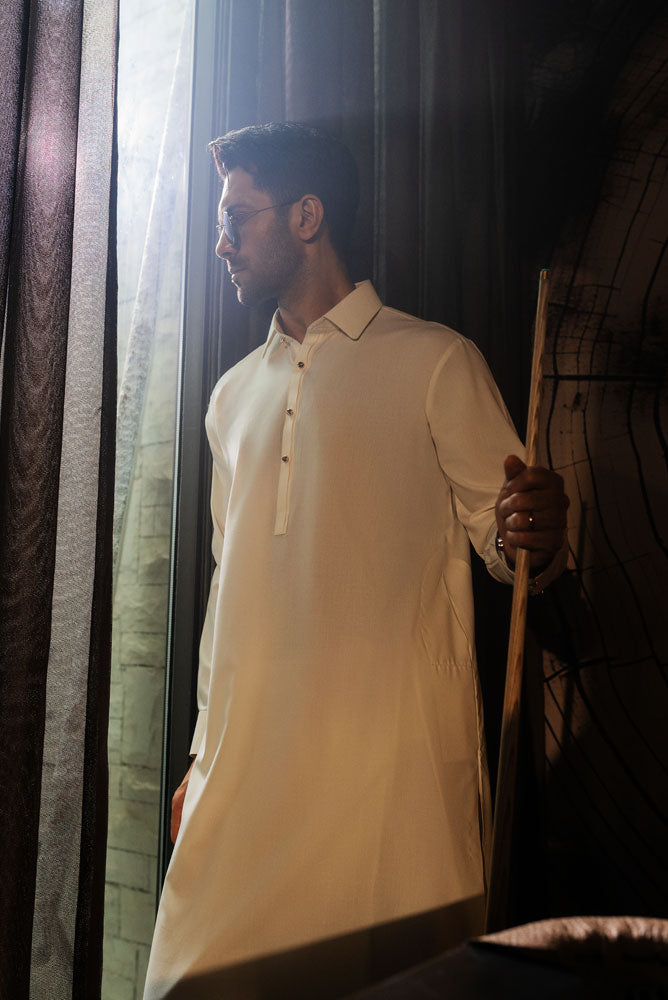 Men Luxury Cream Shalwar Kameez