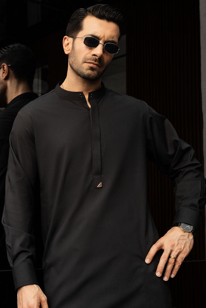 Men Black Kurta pajama