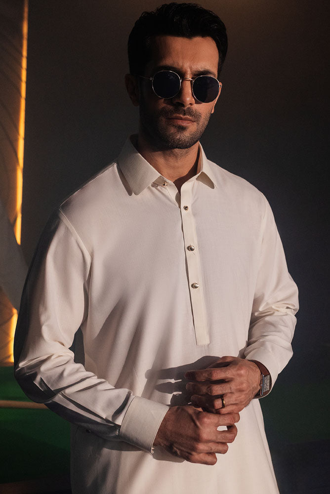 Men Luxury Cream Shalwar Kameez