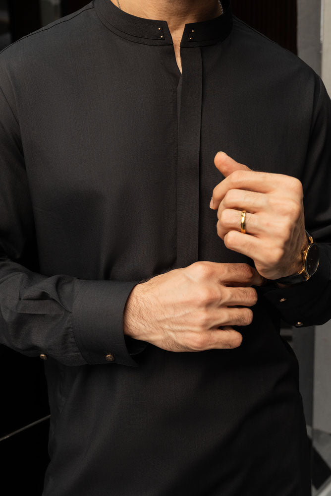 Men Black Kurta pajama