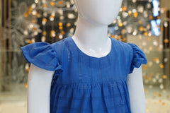 Chic Royal Blue Tiered Dress for Girls 👗💙