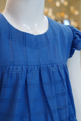 Chic Royal Blue Tiered Dress for Girls 👗💙