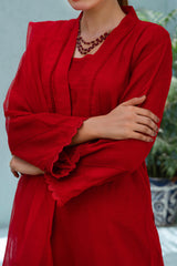 RED NET 2 PIECE SUIT