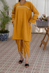 MUSTARD SOLID 2 PIECE SUIT