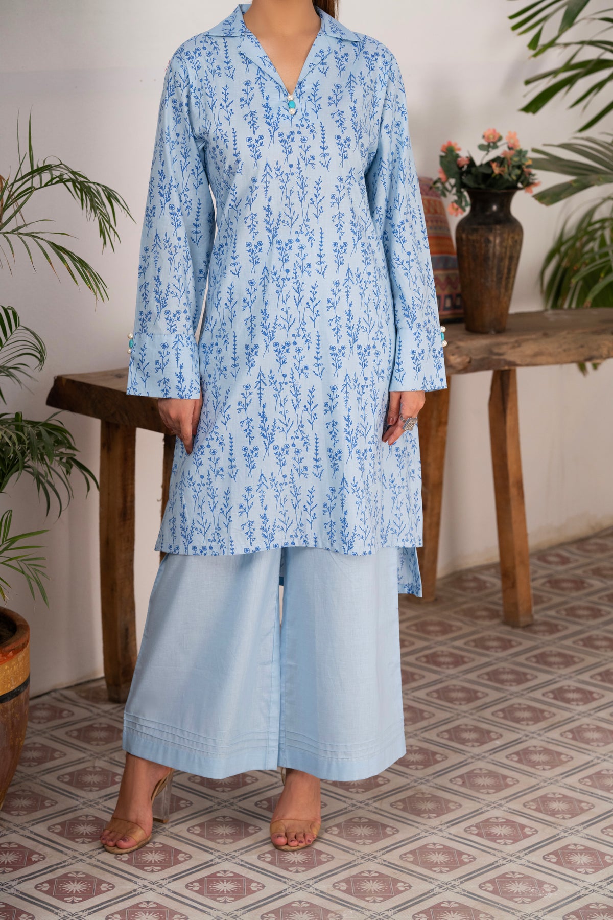 SKY BLUE 2 PC SUIT