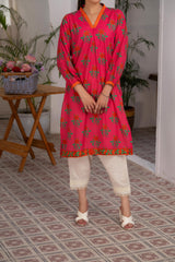 PINK PRINTED LAWN SHIRT
