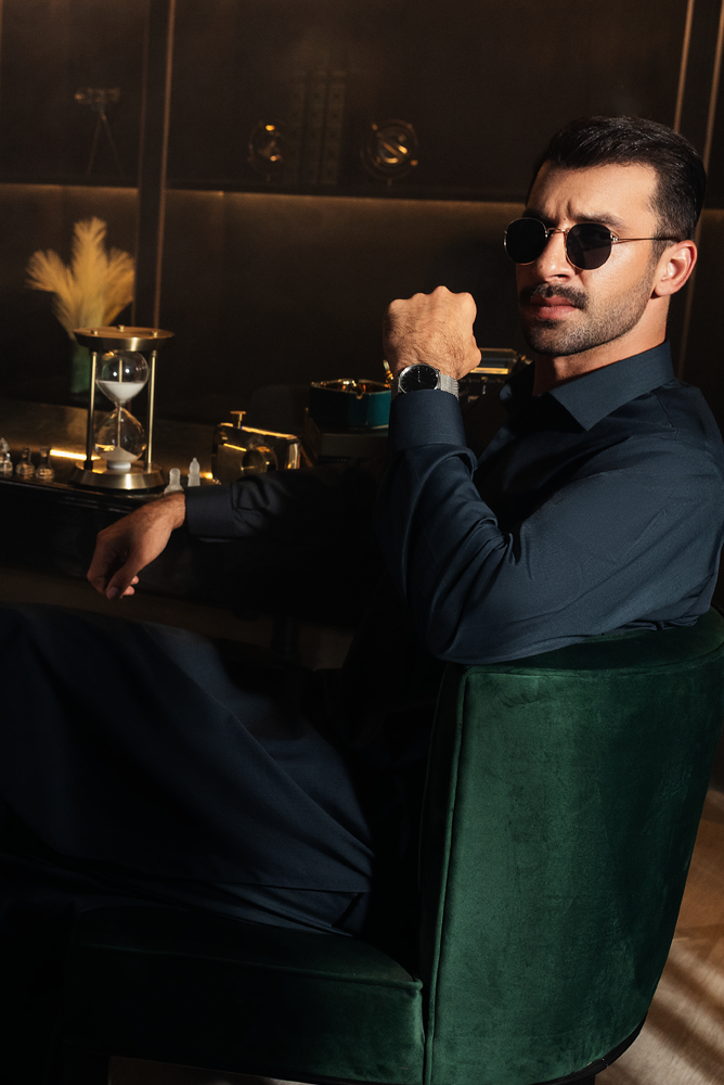Men Teal Premium Shalwar Kameez